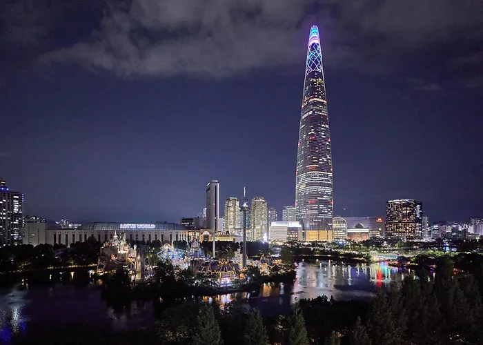 Skylakestay - Jamsil Luxury Skyline View Seokchon Lake, Lotte Tower, Lotte World *