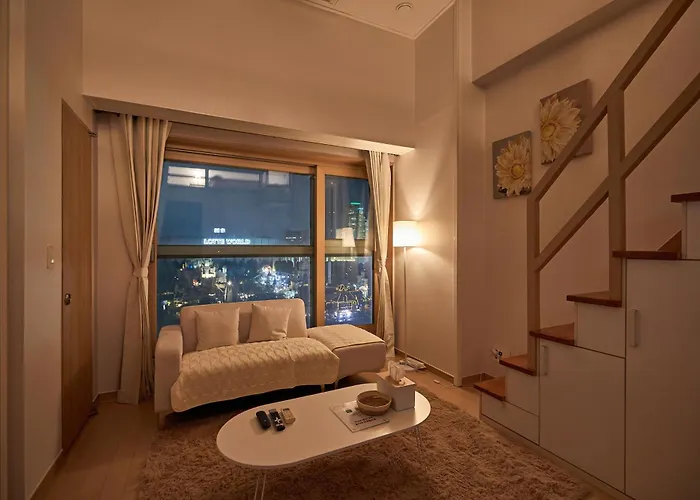 Skylakestay - Jamsil Luxury Skyline View Seokchon Lake, Lotte Tower, Lotte World Apartment *